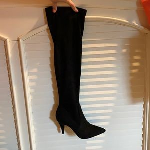Over the knee black boot heels never worn